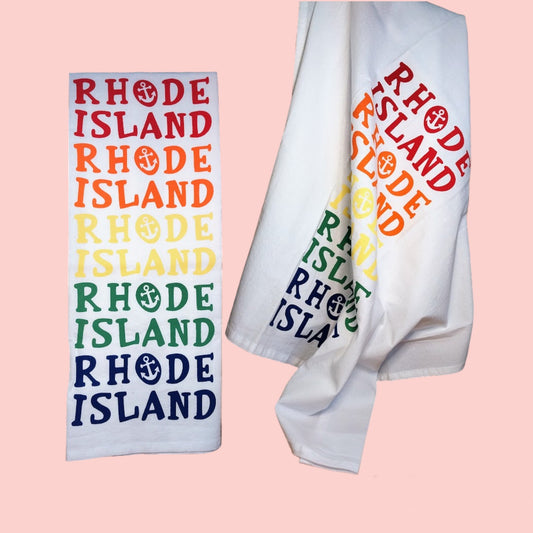 Tea Towel RI Rainbow