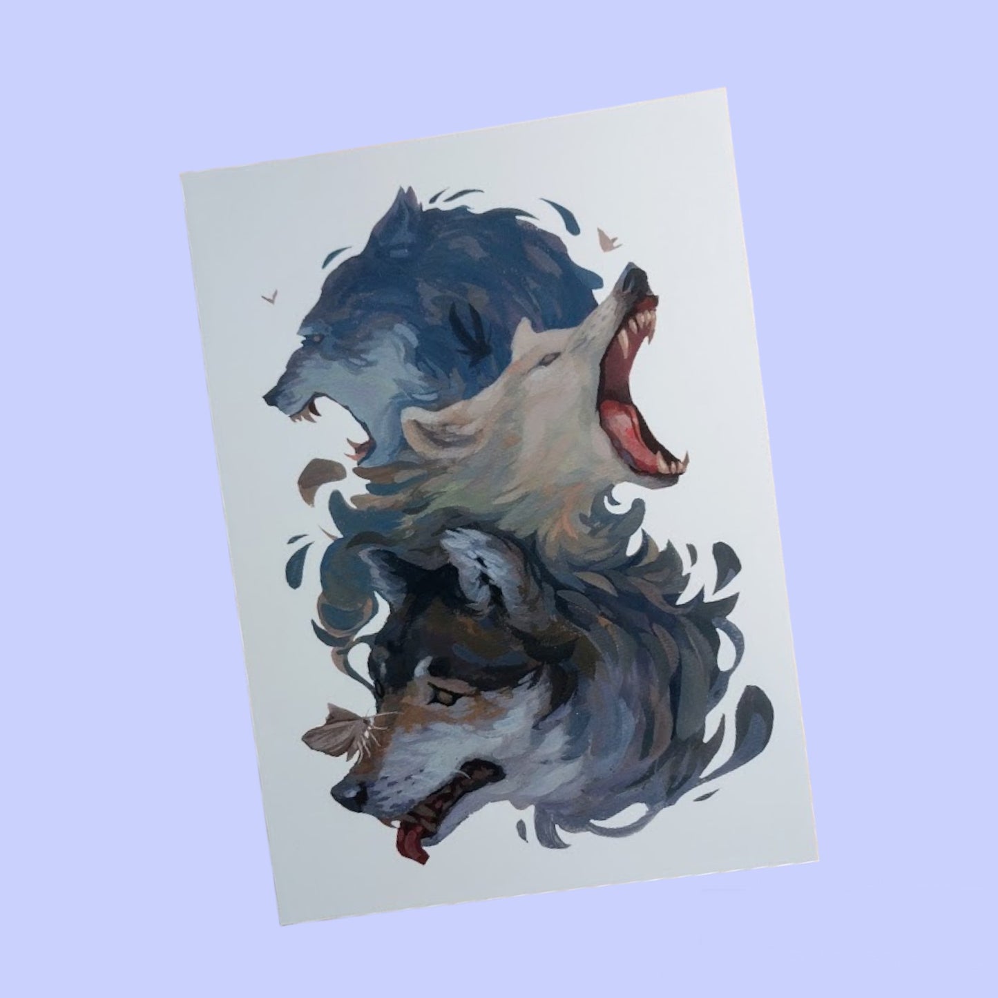 Print 5x7 Three Head Wolf