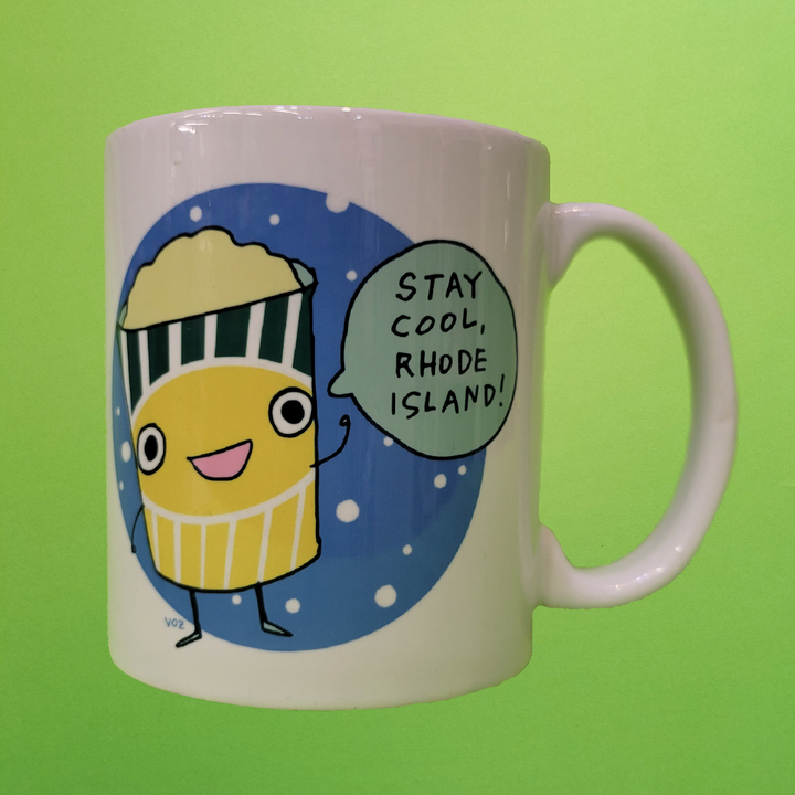 Stay Cool RI and Quahog Mugs