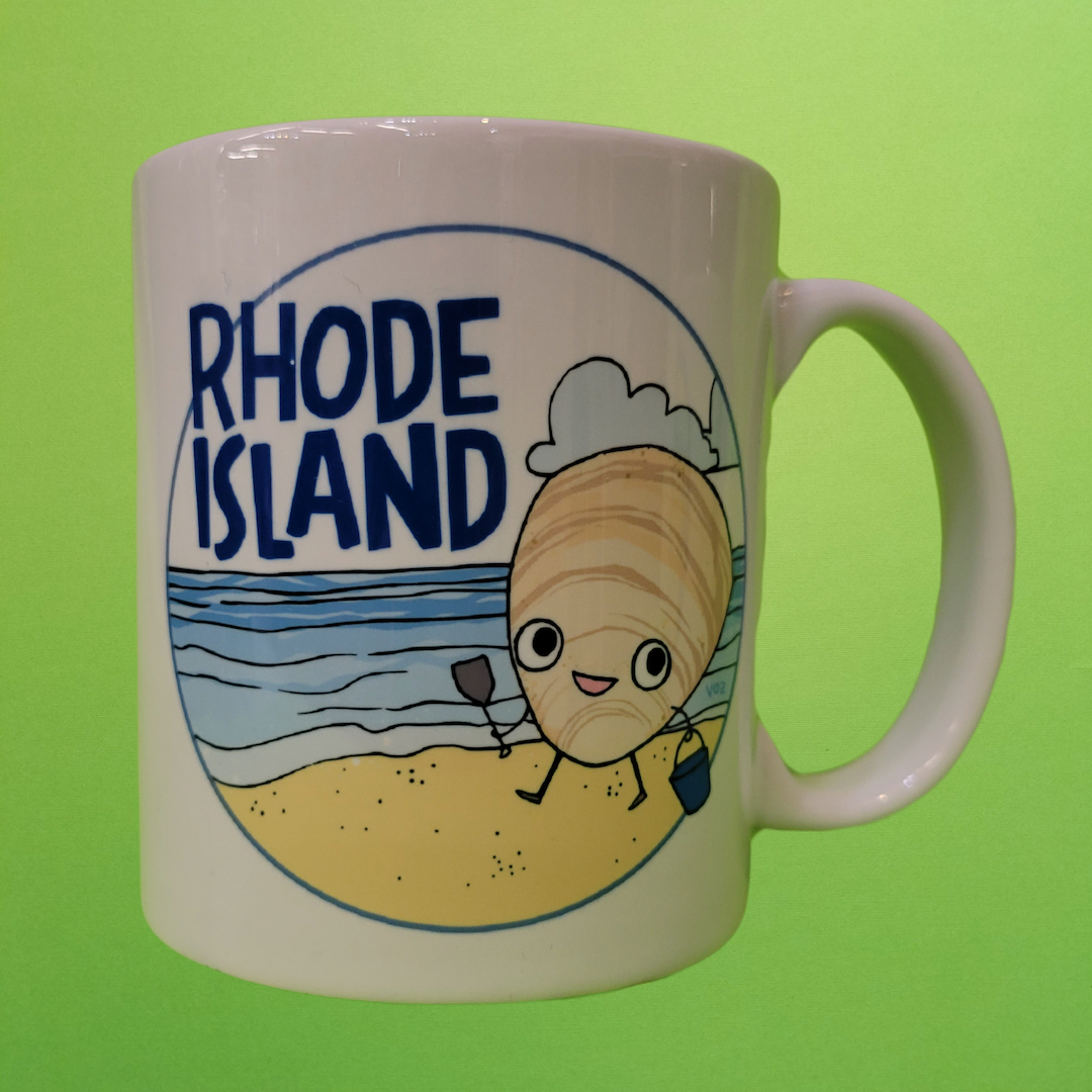 Stay Cool RI and Quahog Mugs