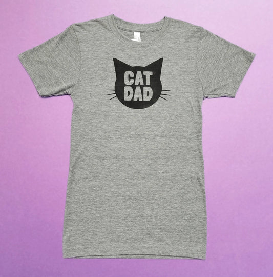 T-Shirt Mens Cat Dad gray