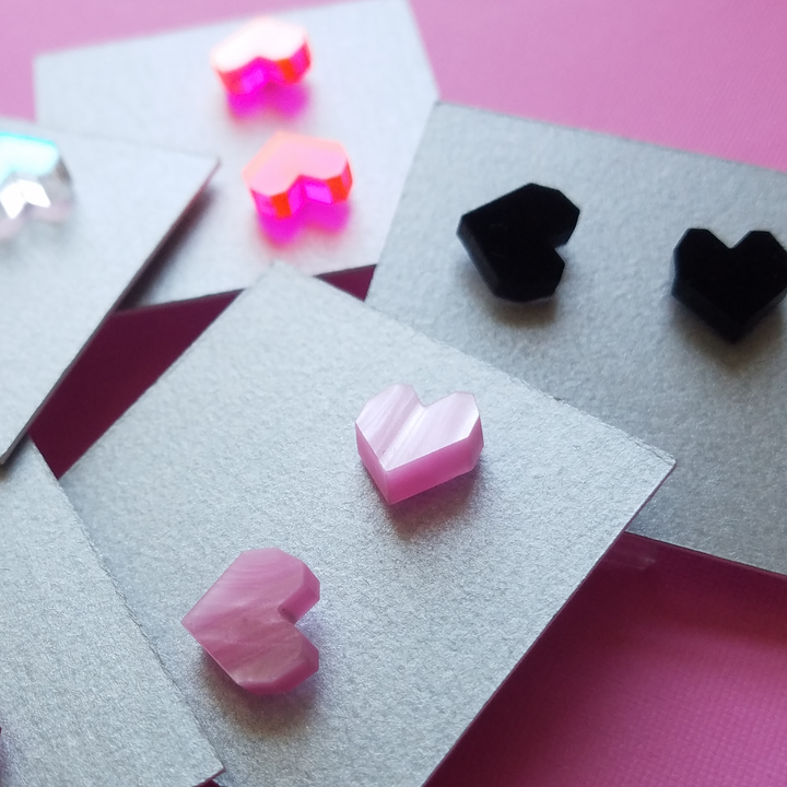 Acrylic Heart Stud Earrings