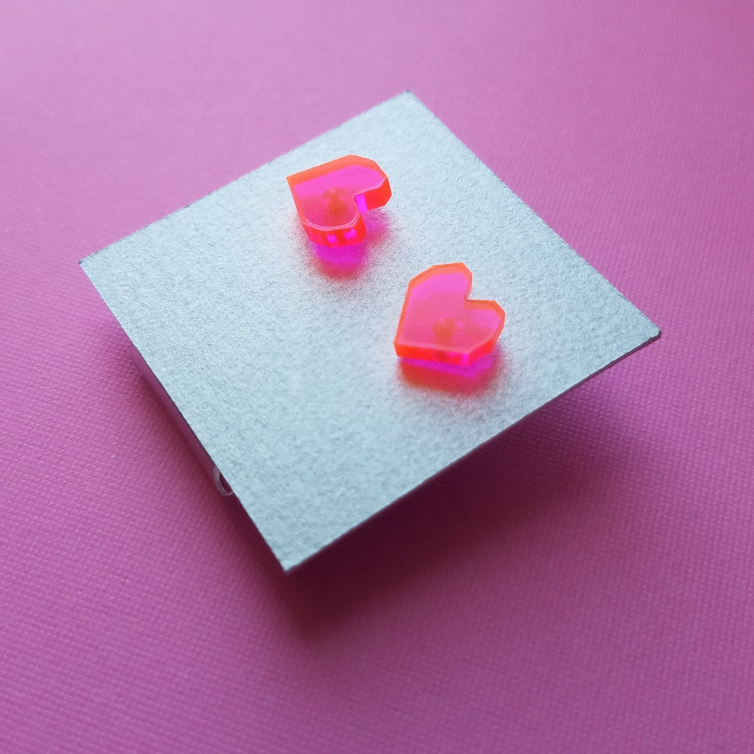 Acrylic Heart Stud Earrings