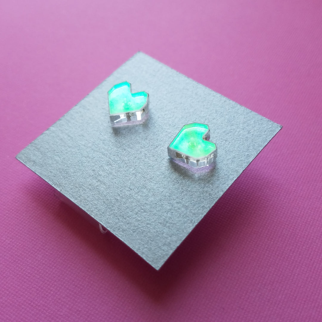 Acrylic Heart Stud Earrings