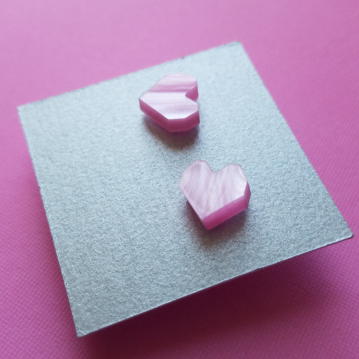 Acrylic Heart Stud Earrings