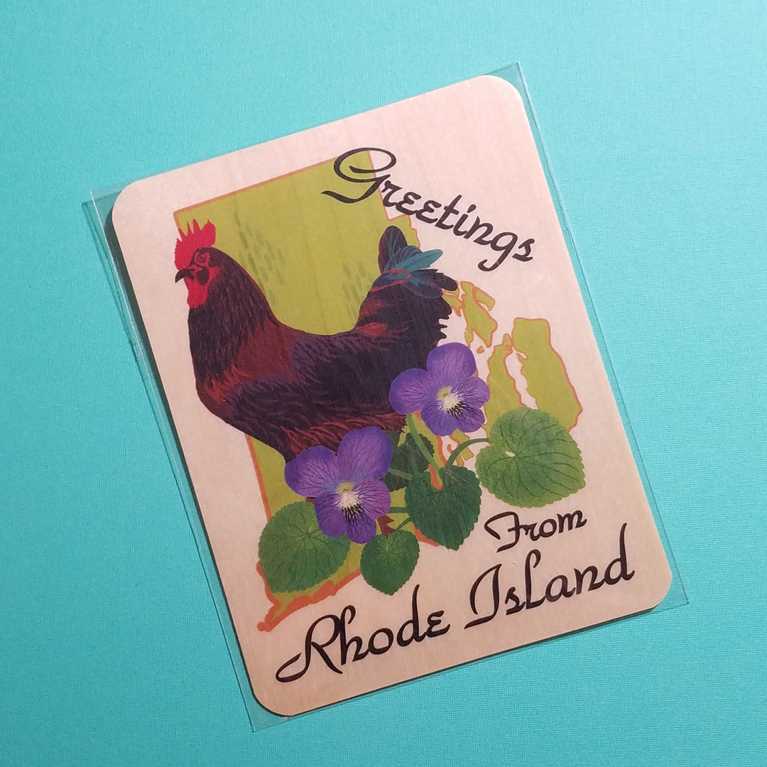 Rhode Island Red Wooden Card